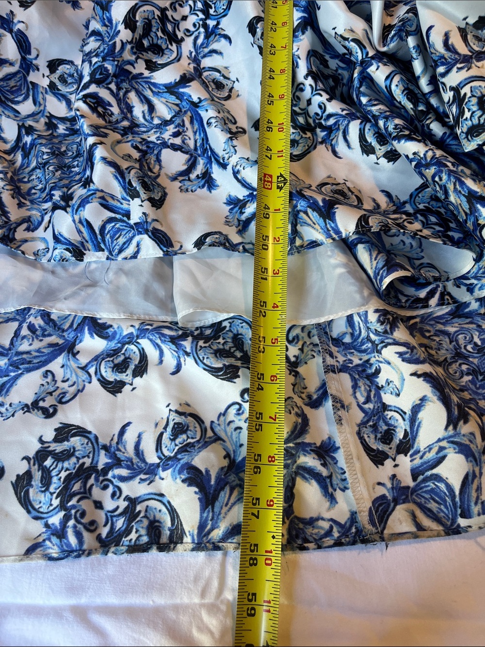 Stacy Adams Blue and White Floral Midi Dress 12 prom dinner occasions pocket - Picture 8 of 12